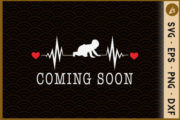 Baby Heartbeat Coming Soon Pregnancy Graphics for Crafts