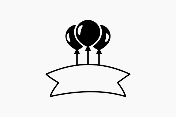 Balloons Ribbon Banner: Graphics for Crafts Sellers