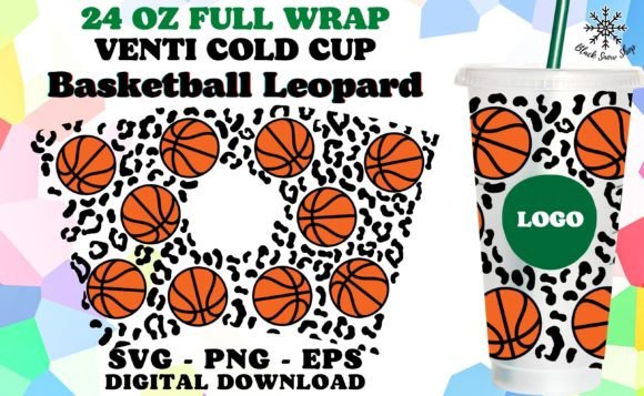 Basketball Leopard Wrap Venti Cold Cup Graphics