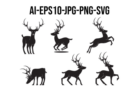 Cartoon Buck Deer Silhouette: Graphics & Illustration Review