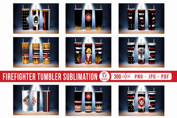 Firefighter Tumbler Sublimation Bundle: Graphics for Crafts