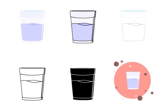 Glass Cup Bundle Icon - 3: Graphics & Icons for Warm, Handcrafted Brands
