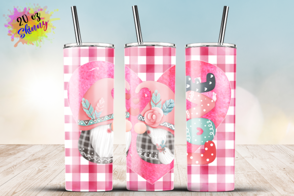 Gnome Valentines Day Tumbler Wrap 20oz: Graphics for Crafts