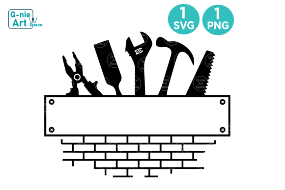 Hardware Tools Split Frame SVG: Graphics for Crafts