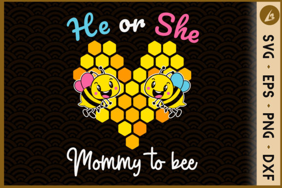 He or She Mommy to Be Gender Reveal Graphics