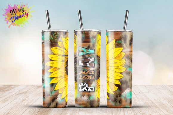 Just Pray Sunflower Western 20oz Skinny: Graphics & Crafts