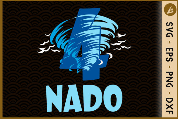 Kids Fournado 4th Birthday Boy Graphics for Crafts