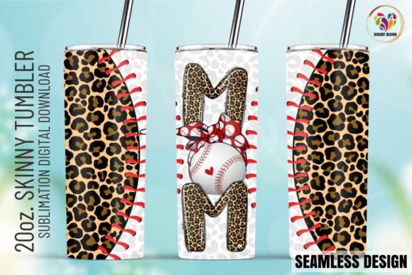 Leopard Baseball Mom 20oz Tumbler Wrap: Graphics Print