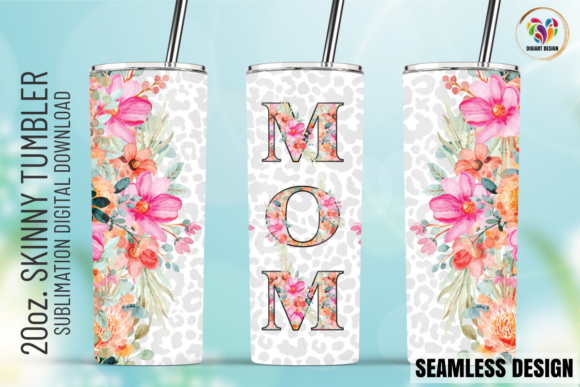 Mom Floral Print 20oz Tumbler Wrap: A Print & Graphics Asset