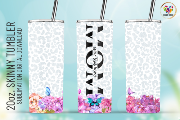 Mom Hydrangea Leopard 20oz Tumbler Wrap