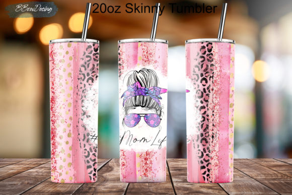 MomLife Pink Glitter Leopard Tumbler PNG Graphics Review