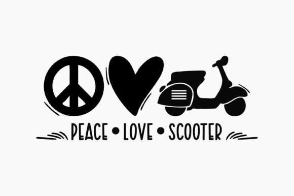 Peace Love Scooter Graphics for Crafts
