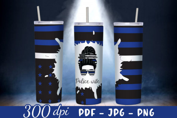 Police Tumbler Wrap: Graphics for Crafts & Content