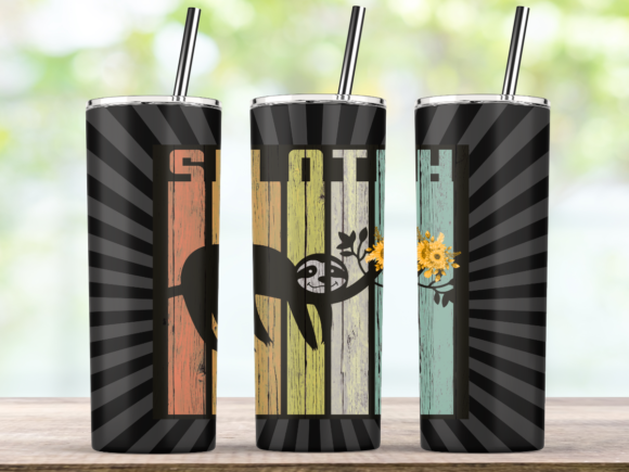 Sloth Vintage 20 Oz Skinny Tumbler Wrap: Crafts Graphics